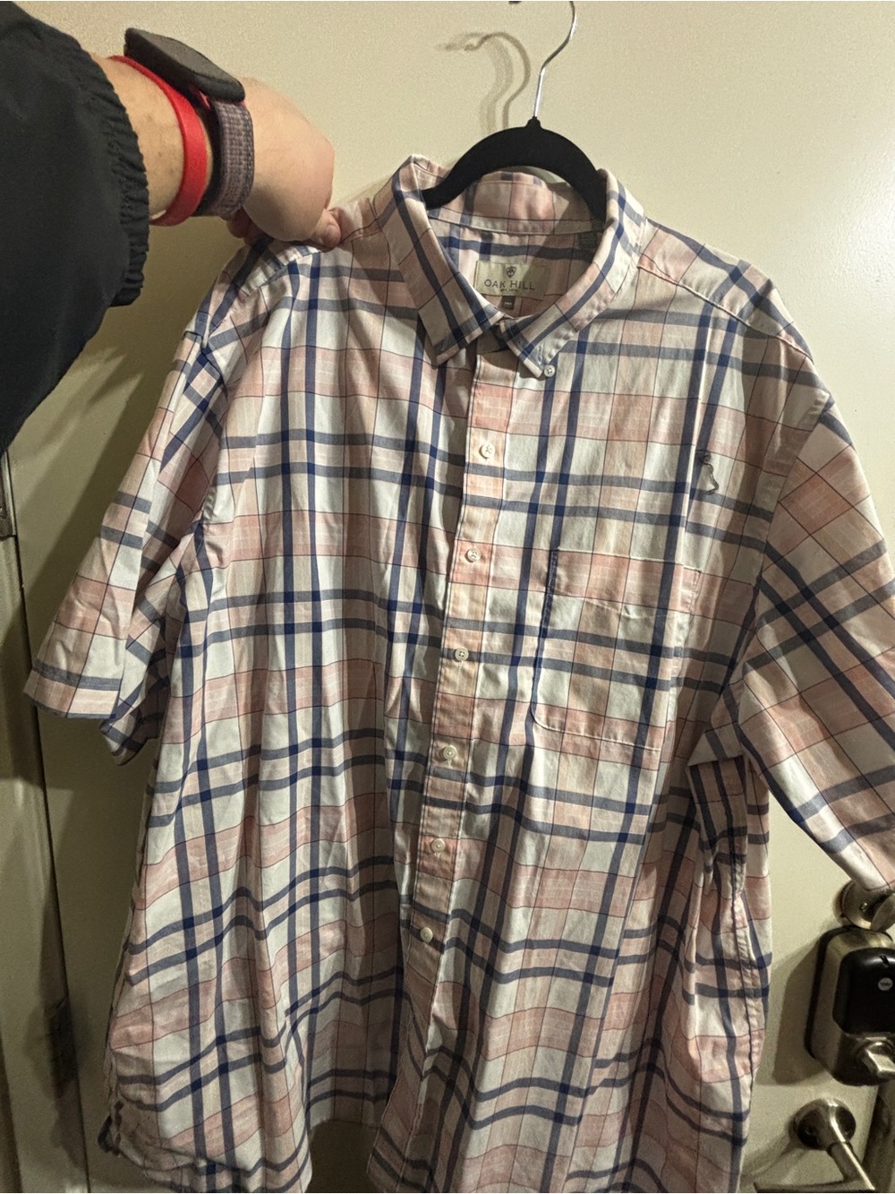 Classic Men's Button-Down Plaid Shirt - Pink & Blue 3XLT